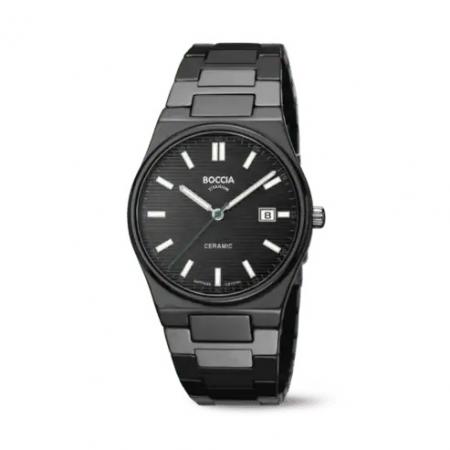 BOCCIA Herren - Armbanduhr Ceramic 3675-01