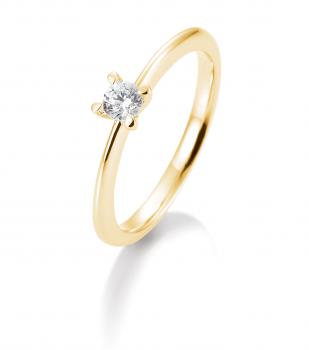 Breuning Brillant Verlobungsring 4er Krappe gelb