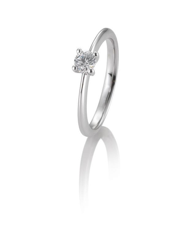 Brillant/Labor-Diamant 0,3ct 4er-Krappenfassung Platin 41056370