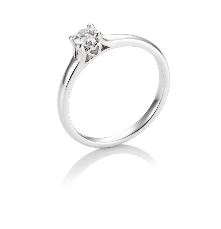 Brillant/Labor-Diamant 0,25ct 4er-Krappenfassung Herz 41057210 Platin