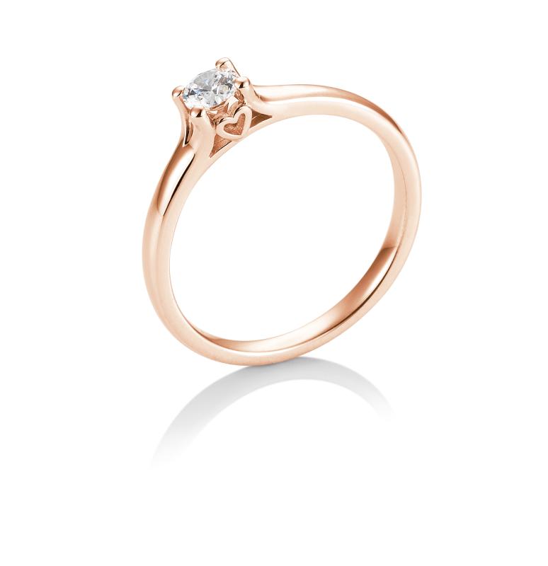 Brillant/Labor-Diamant 0,25ct 4er-Krappenfassung Herz 41057210