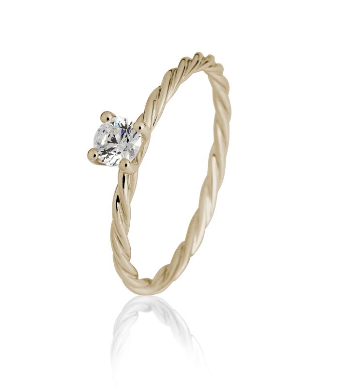 Brillant/Labor-Diamant 0,2ct 4er-Krappenfassung Kordel 41060730