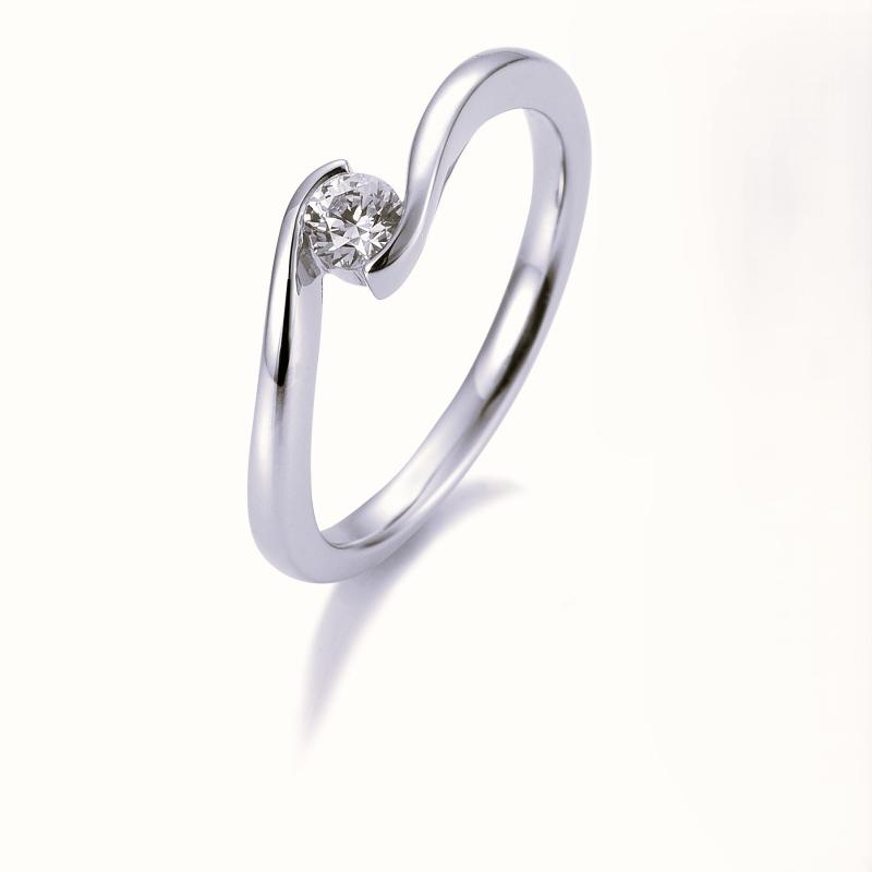 Brillant/Labor-Diamant 0,2ct Schwungfassung 41859420 Platin