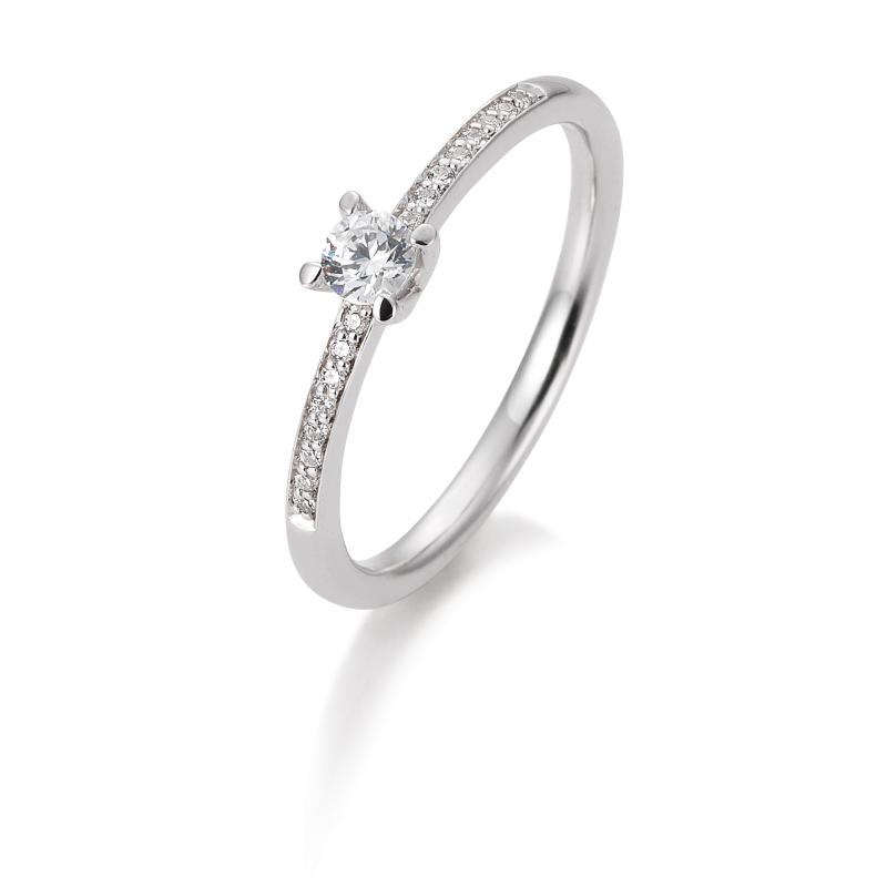 Brillant/Labor-Diamant 0,35ct 4er-Krappenfassung Pavé 41859520
