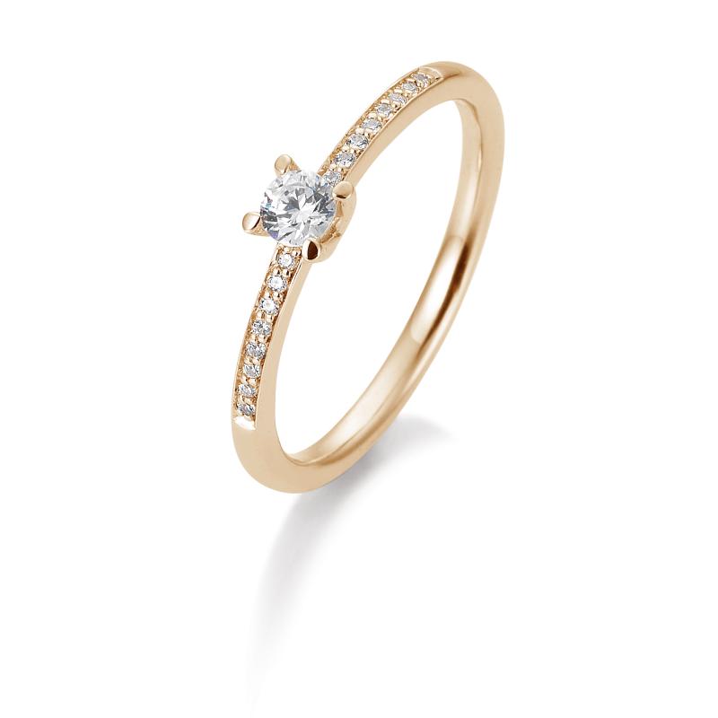 Brillant/Labor-Diamant 0,35ct 4er-Krappenfassung Pavé 41859520