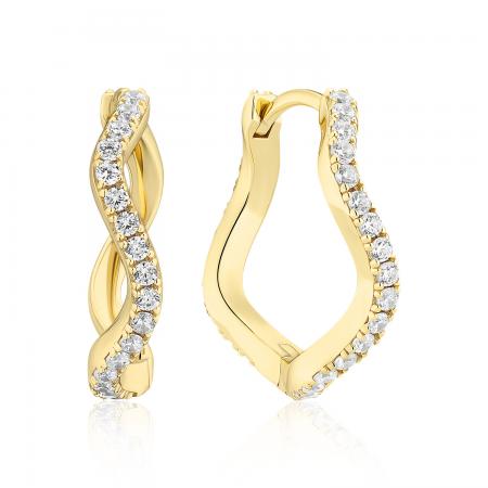 SIF JAKOBS Damen - Creolen ELLERA WAVES SJ-E3869-CZ-YG