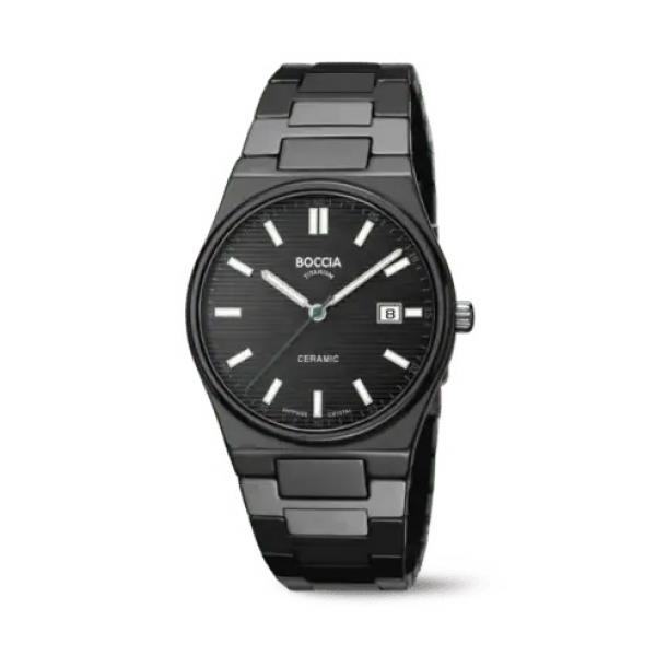 BOCCIA Herren - Armbanduhr Ceramic 3675-01