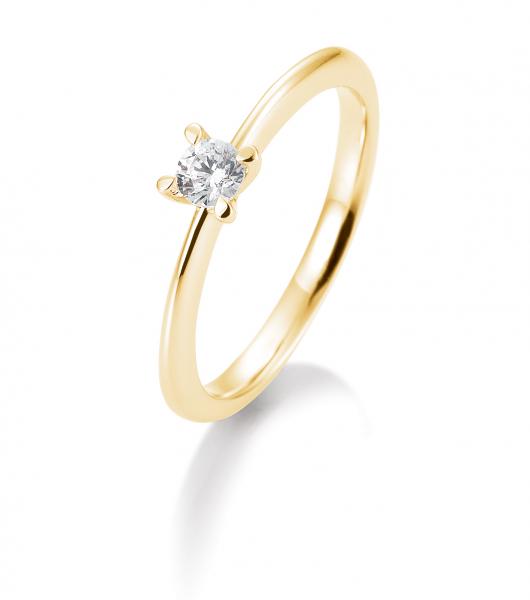 Breuning Brillant Verlobungsring 4er Krappe gelb