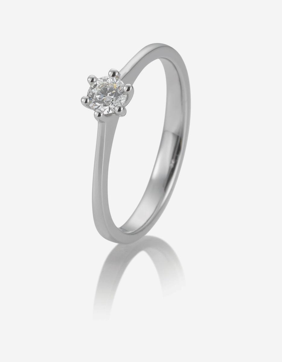 Brillant/Labor-Diamant 0,2ct 6er-Krappenfassung 41858700 Platin