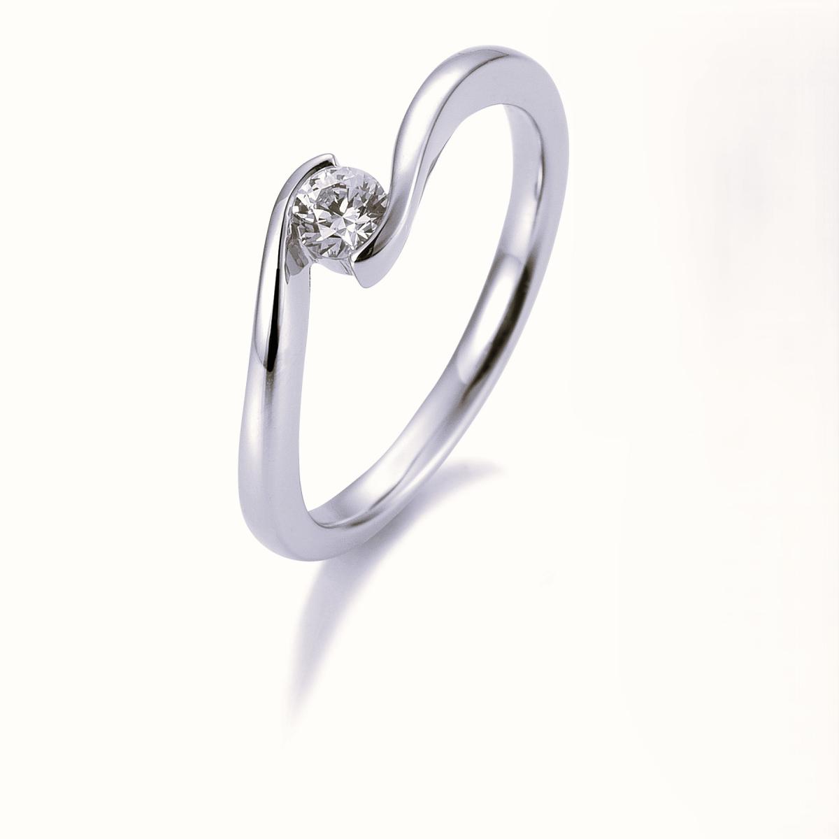 Brillant/Labor-Diamant 0,2ct Schwungfassung 41859420 Platin