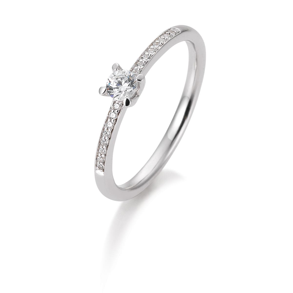 Brillant/Labor-Diamant 0,35ct 4er-Krappenfassung Pavé 41859520