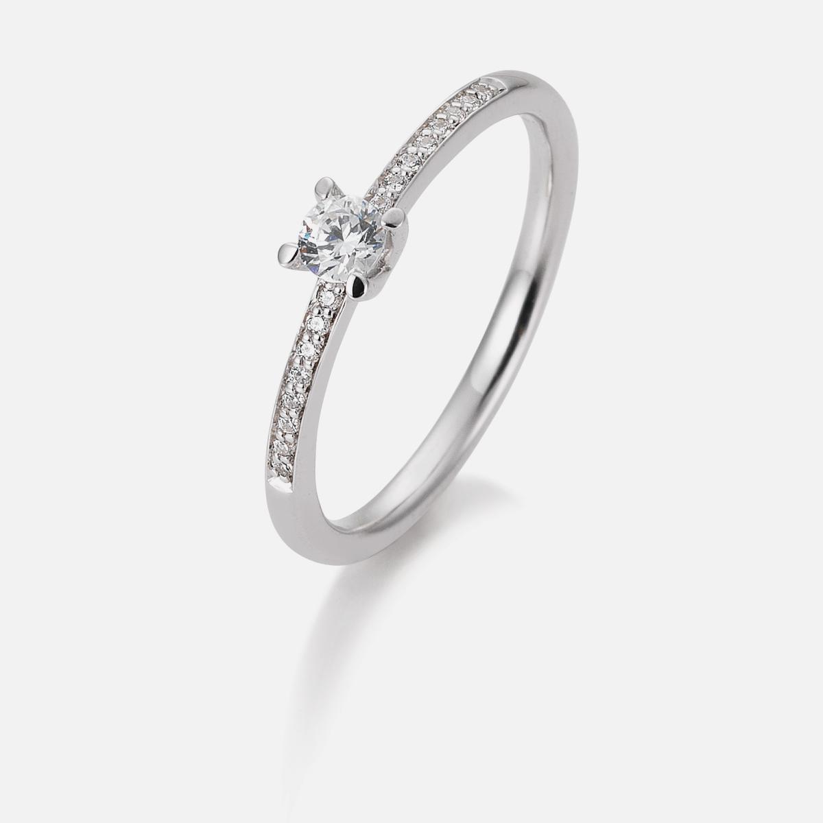 Brillant/Labor-Diamant 0,35ct 4er-Krappenfassung Pavé 41859520 Platin