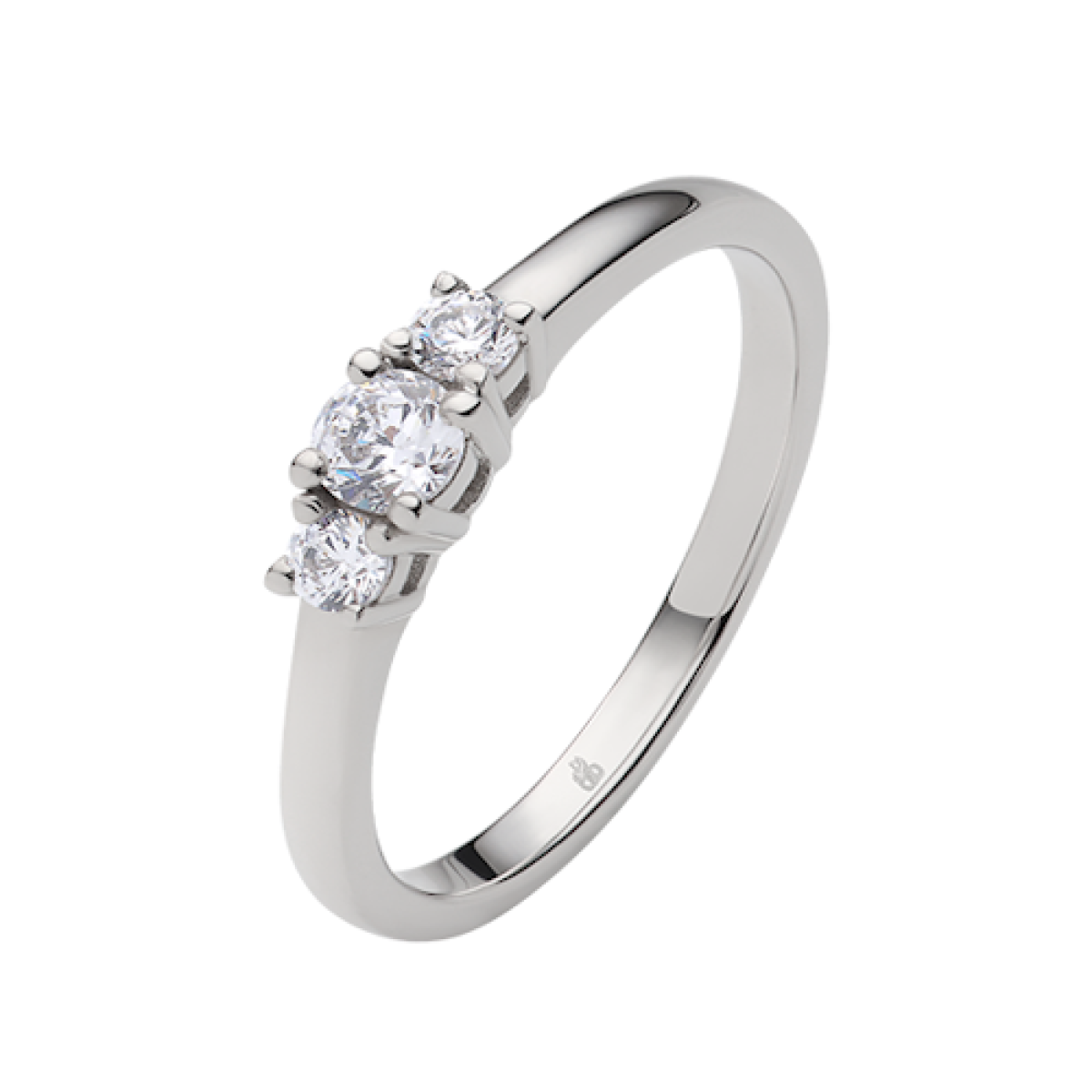 Silber Brillant 0,27ct 4-er Krappenfassung 3 Brill. 5100070