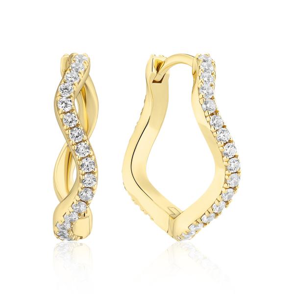 SIF JAKOBS Damen - Creolen ELLERA WAVES SJ-E3869-CZ-YG