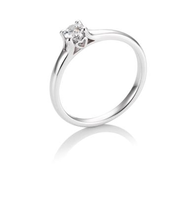 Brillant 0,25ct 4er-Krappenfassung Herz 41057210 Platin
