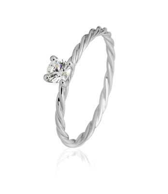Brillant 0,2ct 4er-Krappenfassung Kordel 41060730 Platin