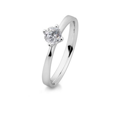 Brillant 0,5ct 4er-Krappenfassung Halbkaräter 41870280 Platin